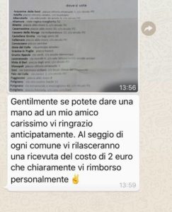 wahtsapp amico candidato primarie PD