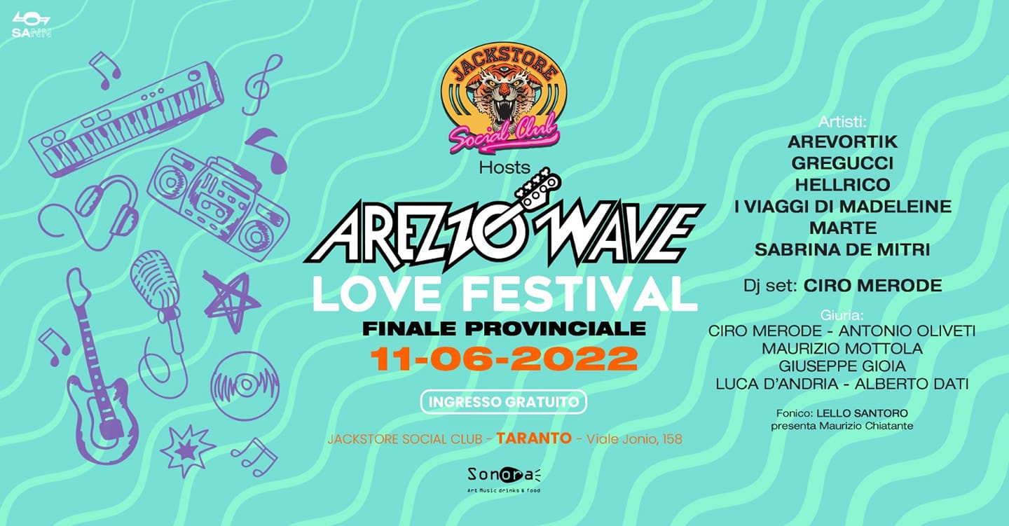 Arezzo Wave in Puglia finale provinciale Taranto sabato 11 giugno