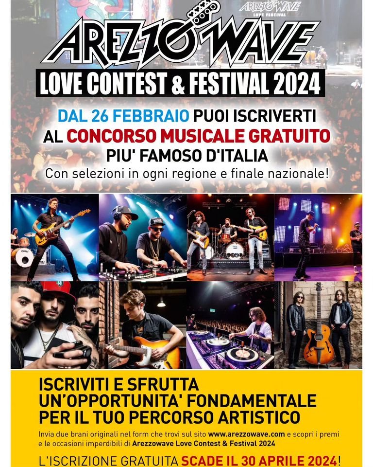 Arezzo Wave 2024 contest nazionale per band emergenti aperte le